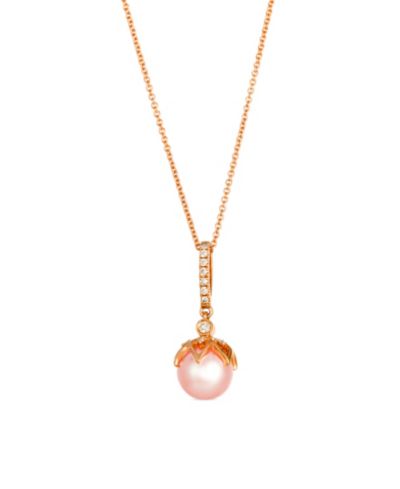 Le Vian Freshwater Pearl (8-9mm) & Nude Diamond (0.11 ct. t.w.) Pendant Necklace in 14k Strawberry Gold