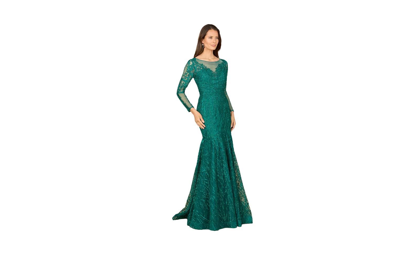 Lara Women's Mermaid, Long Sleeve Lace Gown