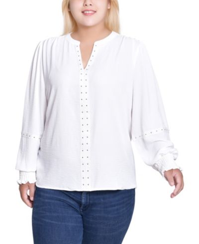 Женский блузка NY Collection Plus Size Long Sleeve Studded