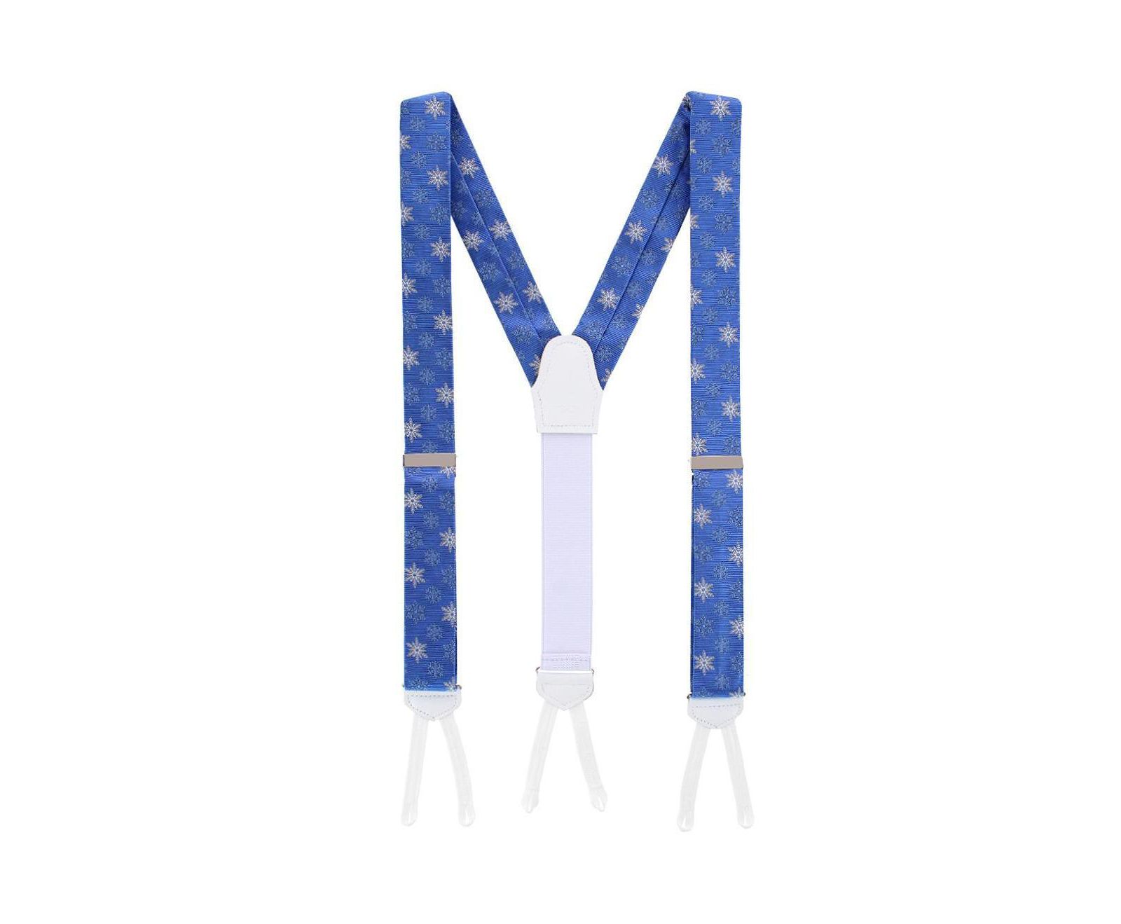 TRAFALGAR Men's Let It Snow Novelty Snowflake Silk Formal End Suspenders