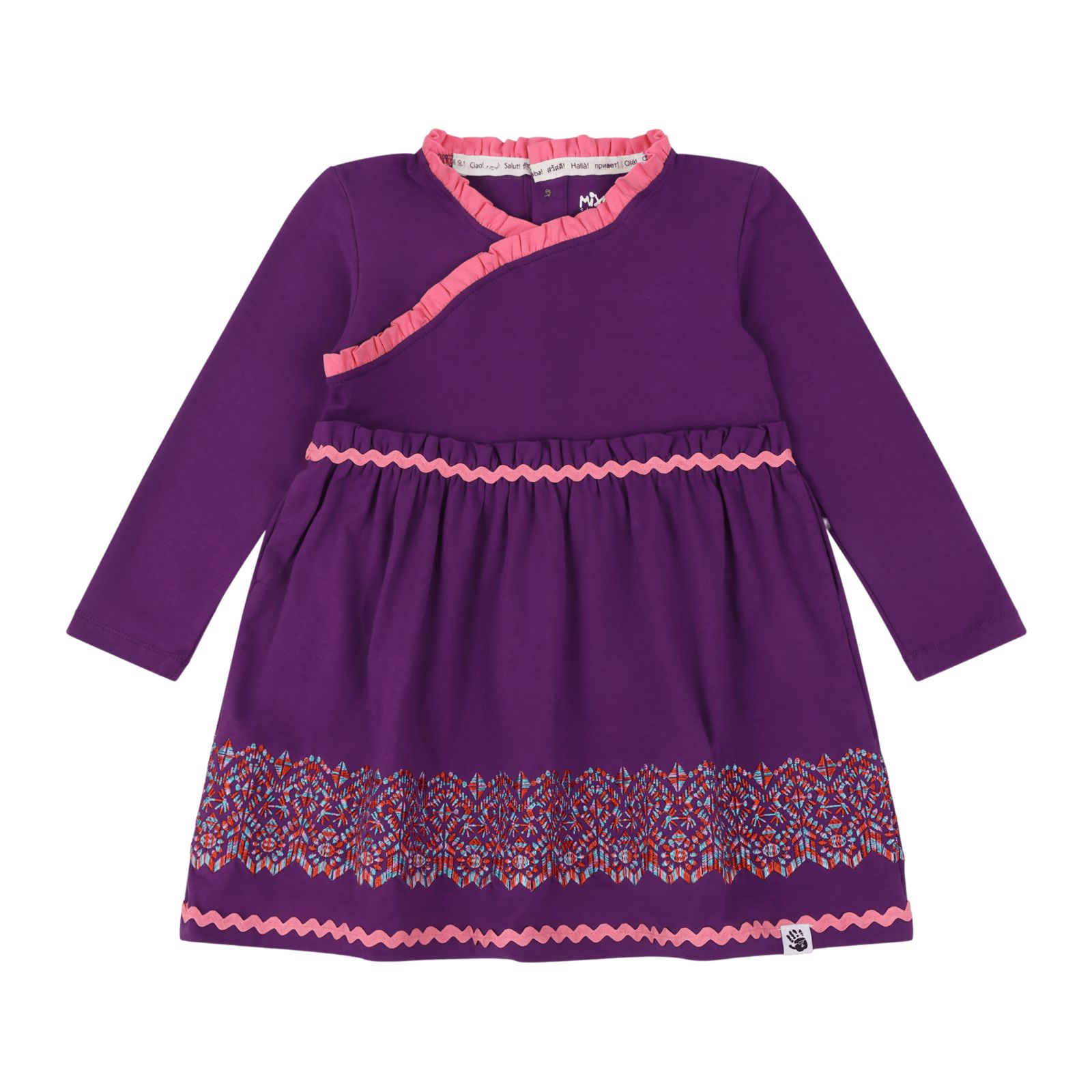 Детское платье Mixed Up Clothing с рюшами, фиолетовое многоцветное