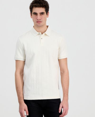GUESS Men's All-Over Jacquard Knit Polo Shirt