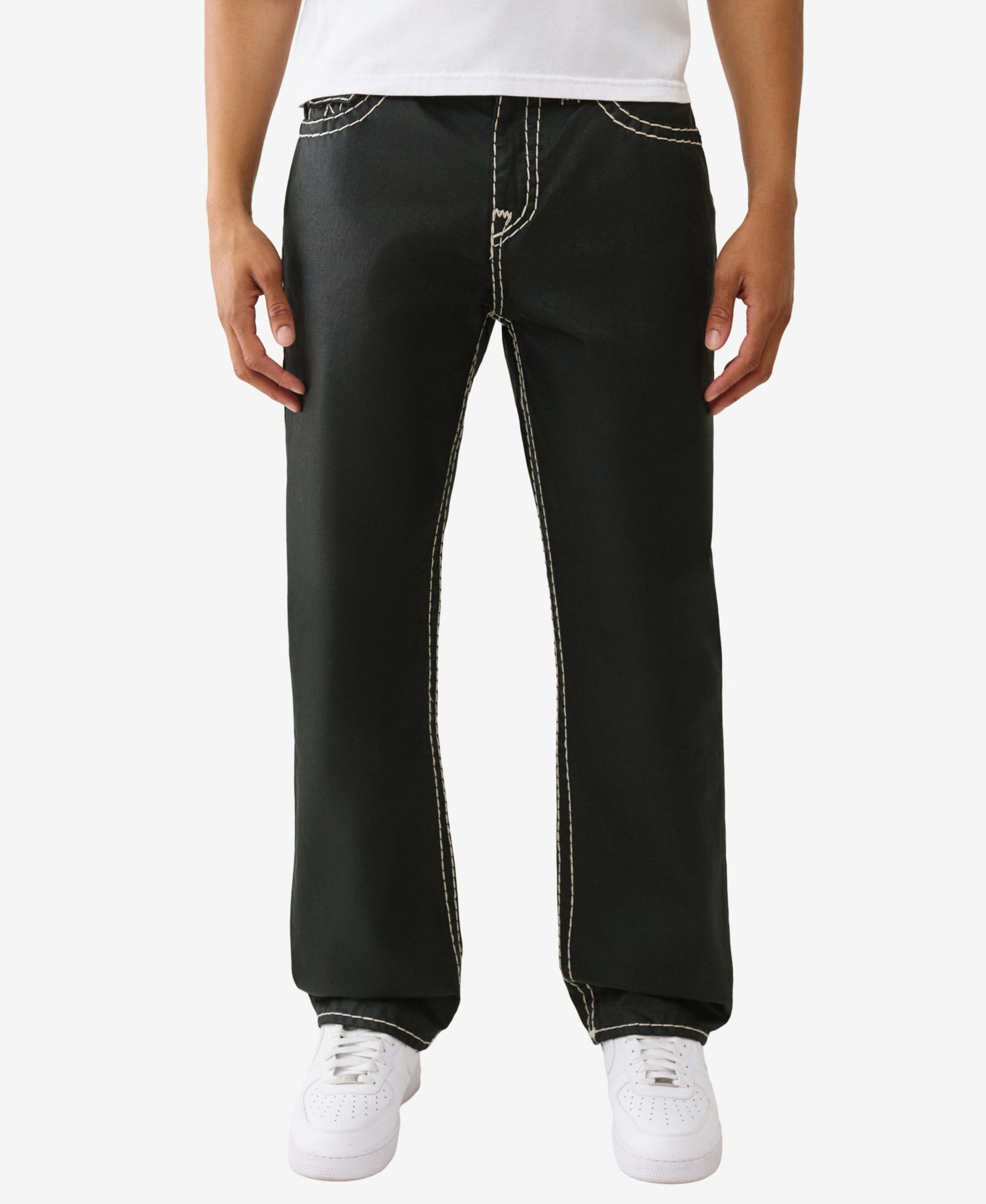 True Religion Men's Bobby Super-T Coated Baggy Flap Jeans