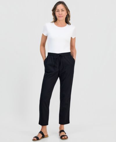 Женские брюки Style & Co Petite Twill-Tape Tapered Pull-On