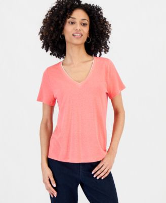 Style & Co Petite V-Neck T-Shirt, Macy's Exclusive