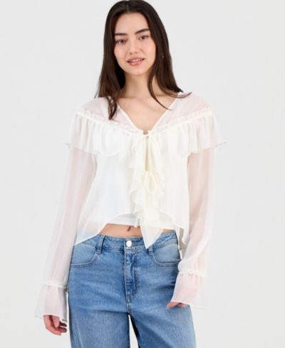 Женская шифоновая блузка And Now This Ruffled
