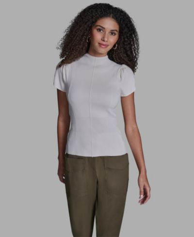 BCBG Women's Tulip Sleeve Cinch Waist Pull-On Top
