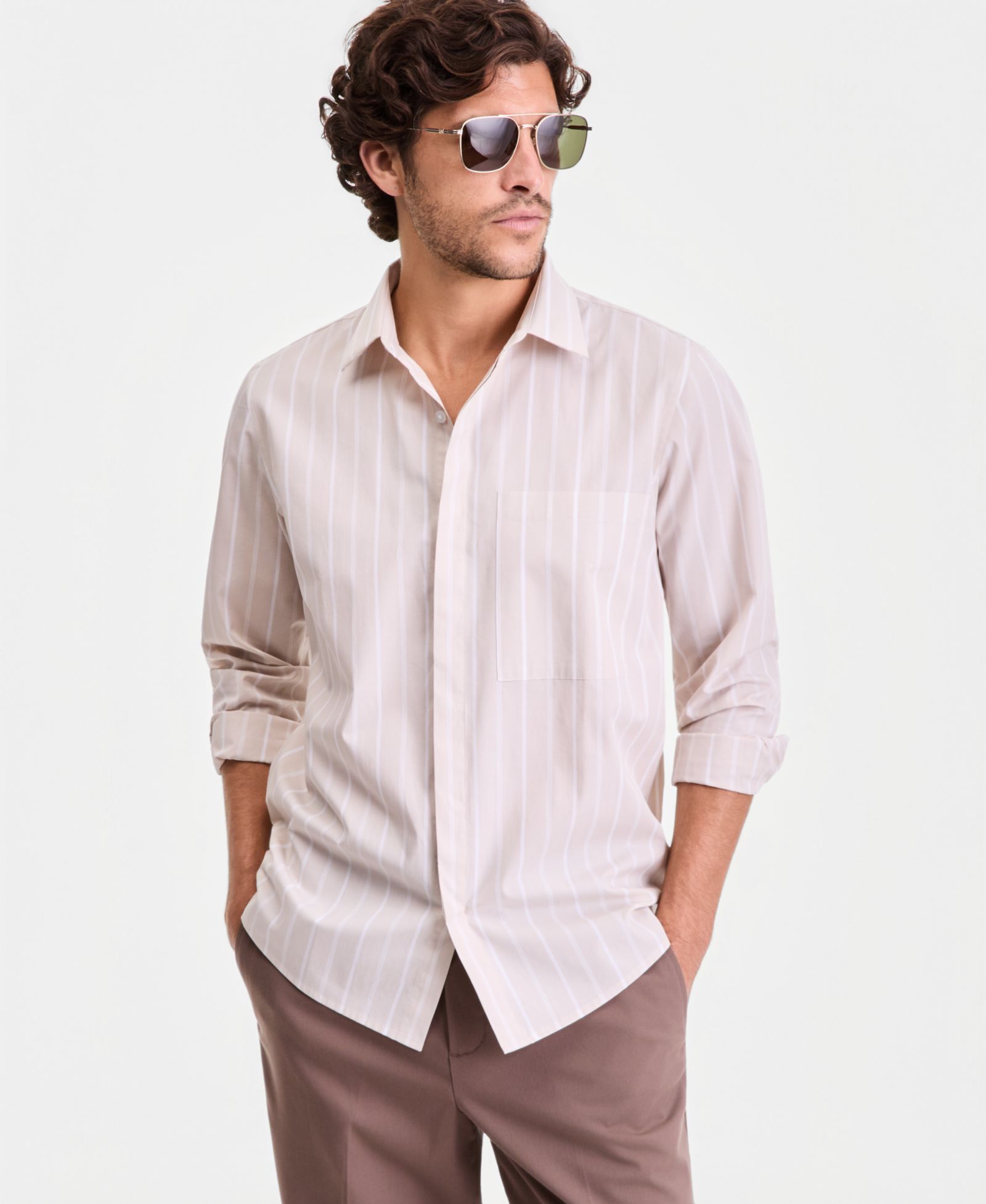 Alfani Men's Tanner Striped Long-Sleeve Shirt, Macy's Exclusive