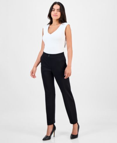 Anne Klein Essentials Plus Size прямые брюки с высокой посадкой, модель Pull-On
