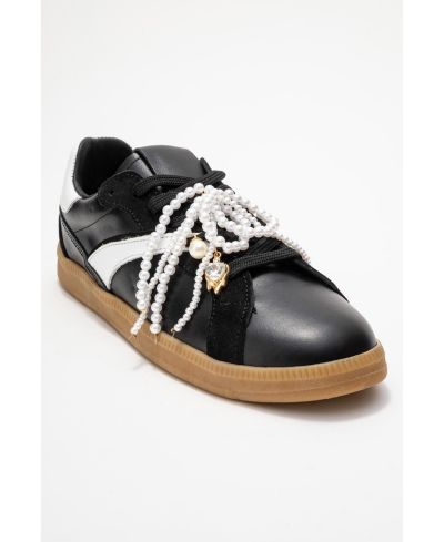 Forever & Always Shoes Taren кожаные кеды с жемчужной пряжкой (Женский)