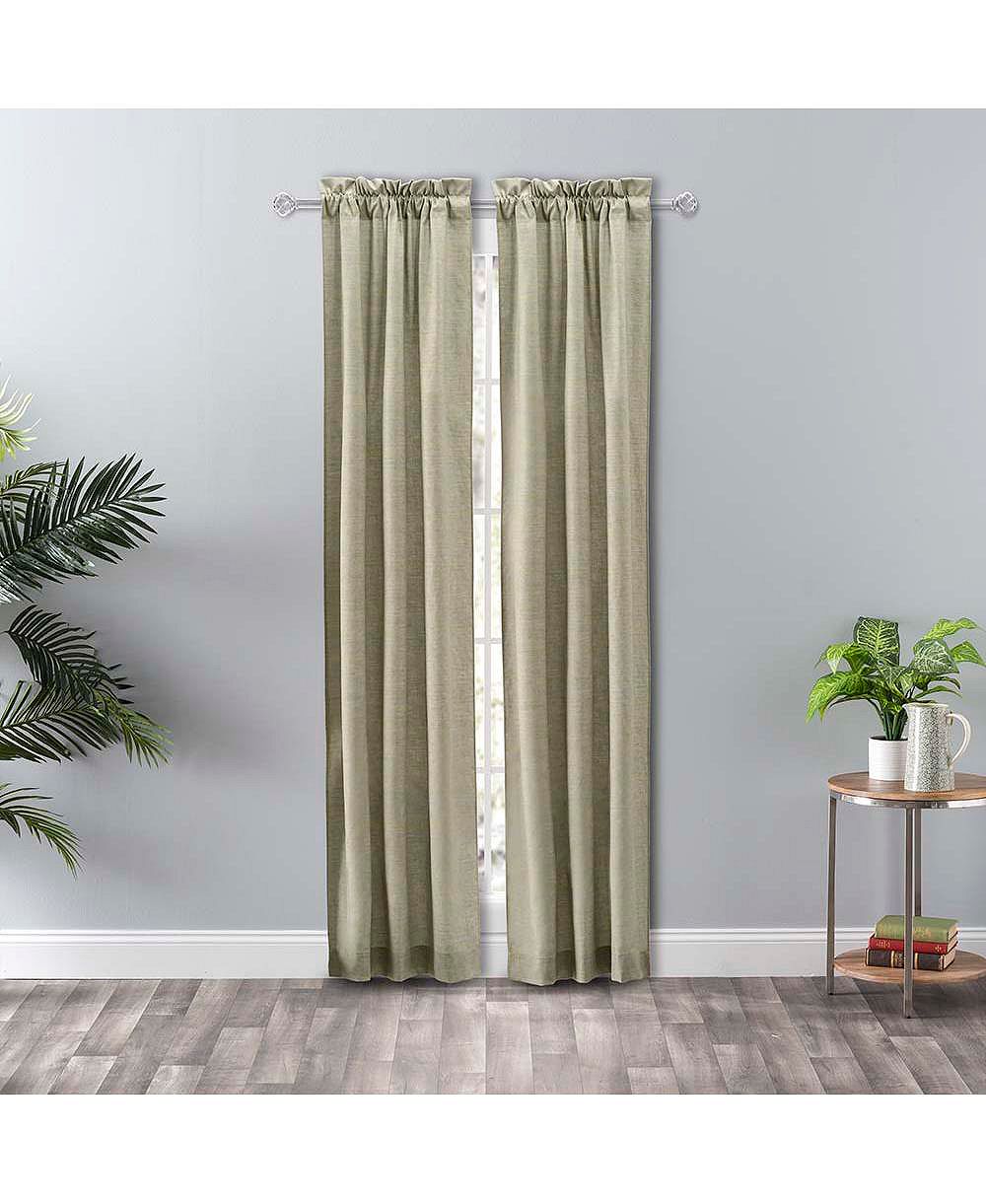 Парные шторы Ellis Curtain Lisa из поликоттона с завязками, Mist