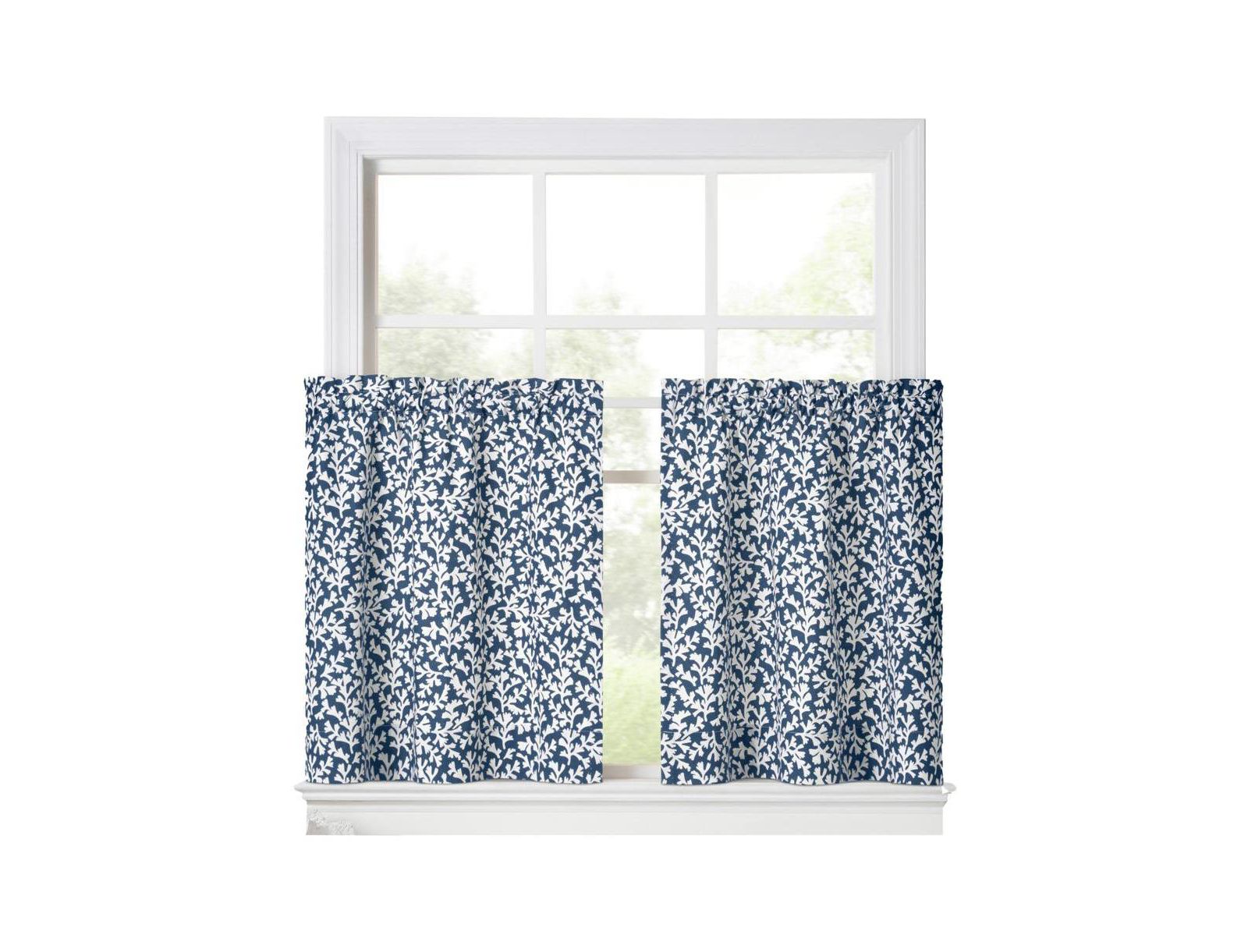 Ellis Curtain Sea Tumble 3" Rod Pocket 100% Cotton Machine Wash and Dry Tailored Valance 50" x 16" Navy