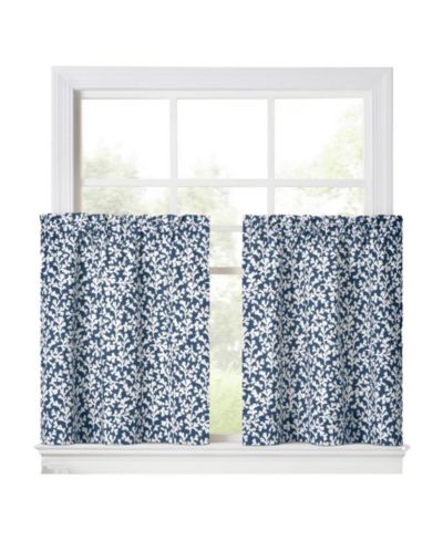 Ellis Curtain Sea Tumble 3" Rod Pocket 100% Cotton Machine Wash and Dry Tailored Valance 50" x 16" Navy