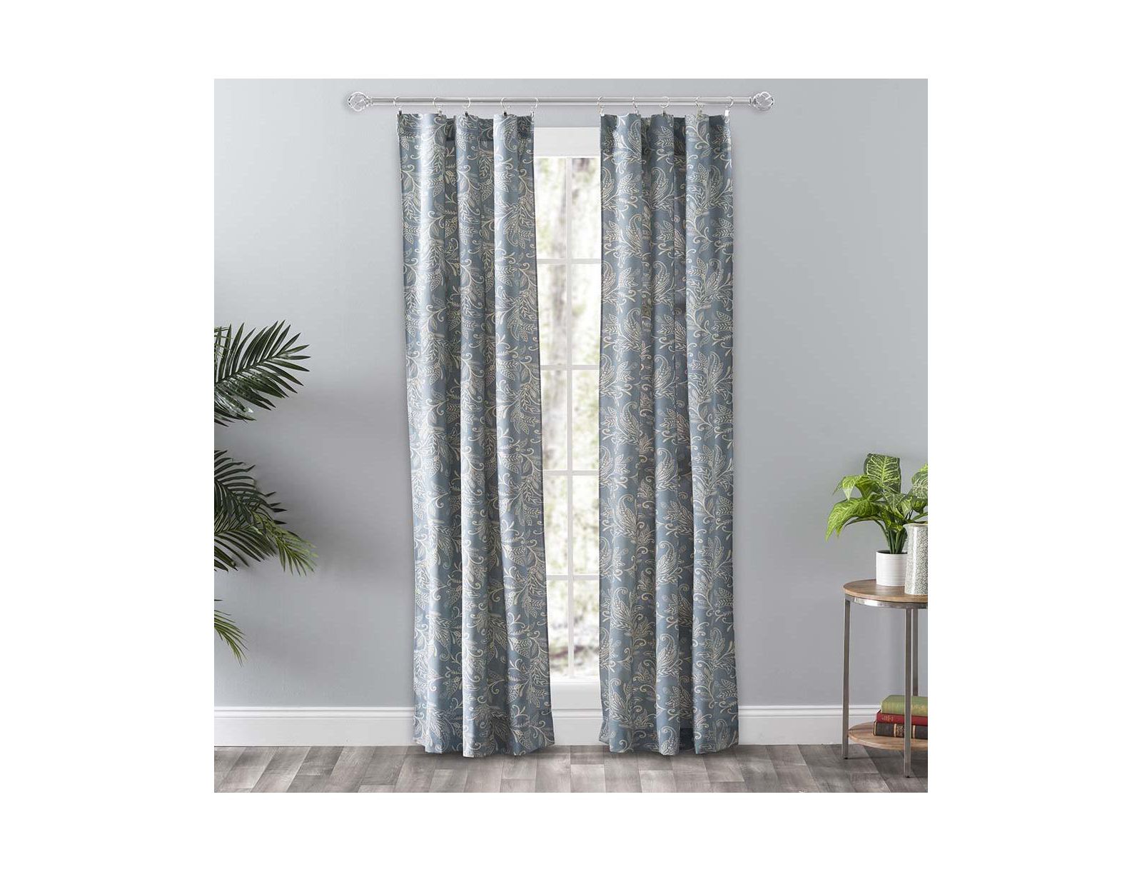 Ellis Curtain пара штор Lexington Leaf с завязками, синяя