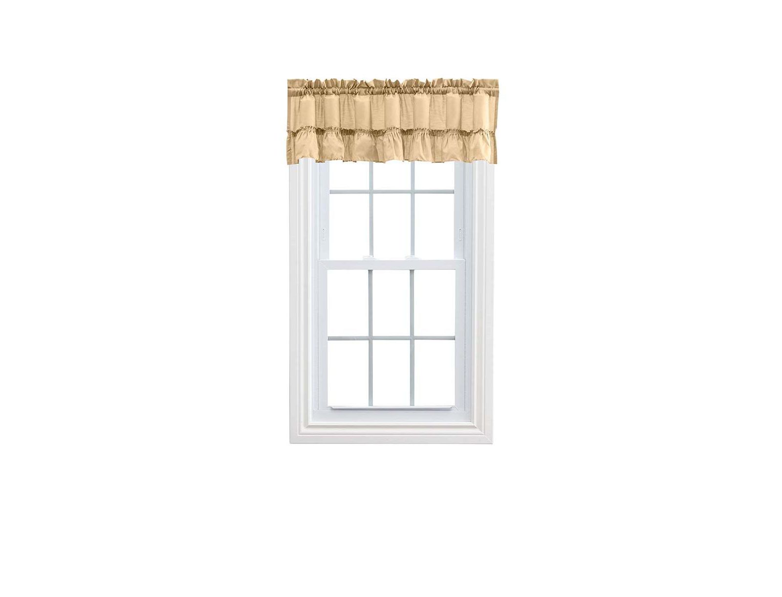 Занавеска Ellis Stacey Solid Color Window 1.5" Rod Pocket высококачественная ткань с рюшами 54"x13" Almond