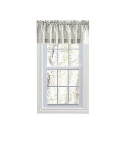 Ellis Curtain Классический декоративный валанс в полоску, 58" x 15", Sage