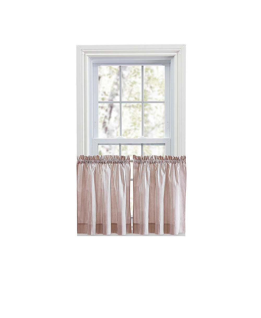 Шторы Ellis Curtain Plaza с полосатым принтом, 1.5" карман для штанги, цвет Brick