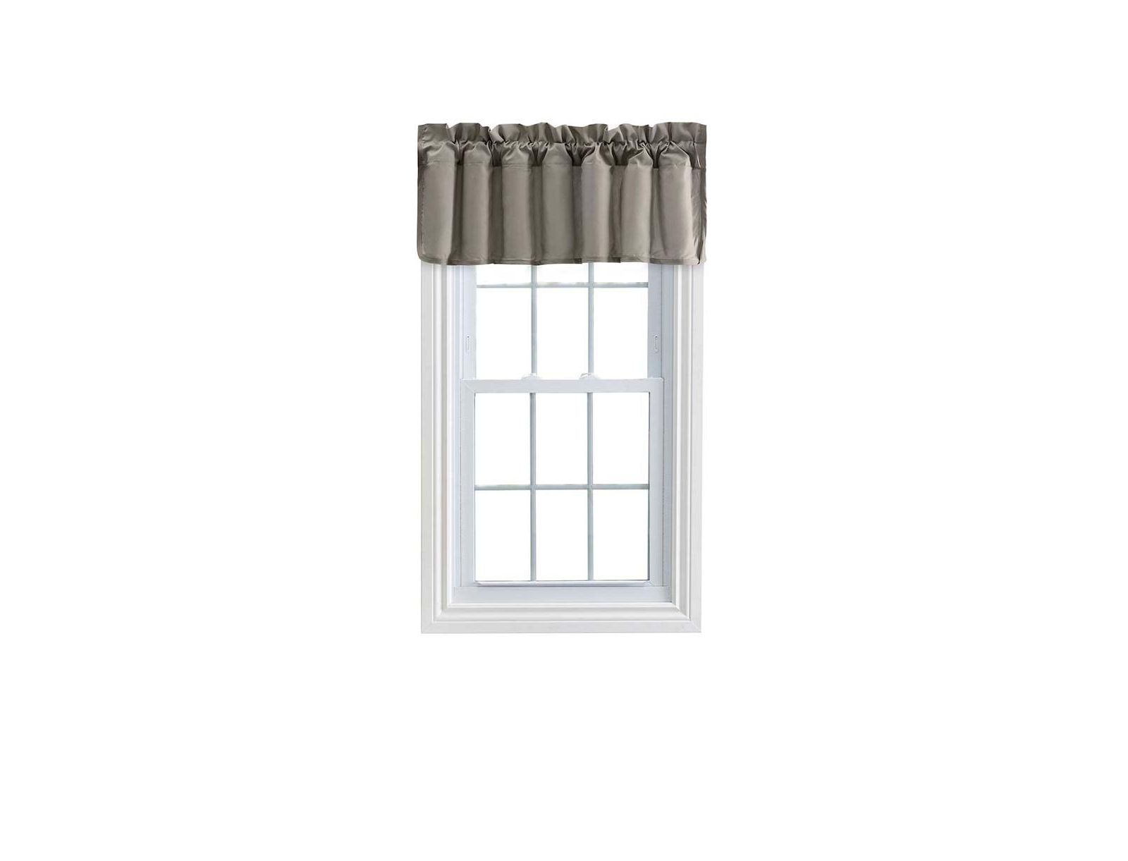 Ellis Stacey Lined 3" Rod Pocket High Quality Fabric Solid Color Window Filler Valance 42"x13" Grey