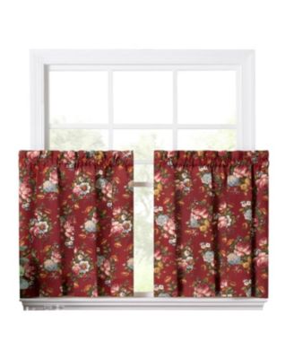 Ellis Curtain Bella Rose Stylish Medium Scale Printed Floral Pattern 1.5" Rod Pocket Tier