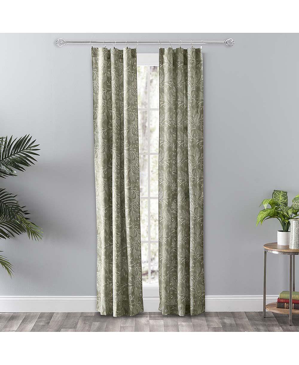 Парные шторы Ellis Curtain Lexington с узором листьев и завязками
