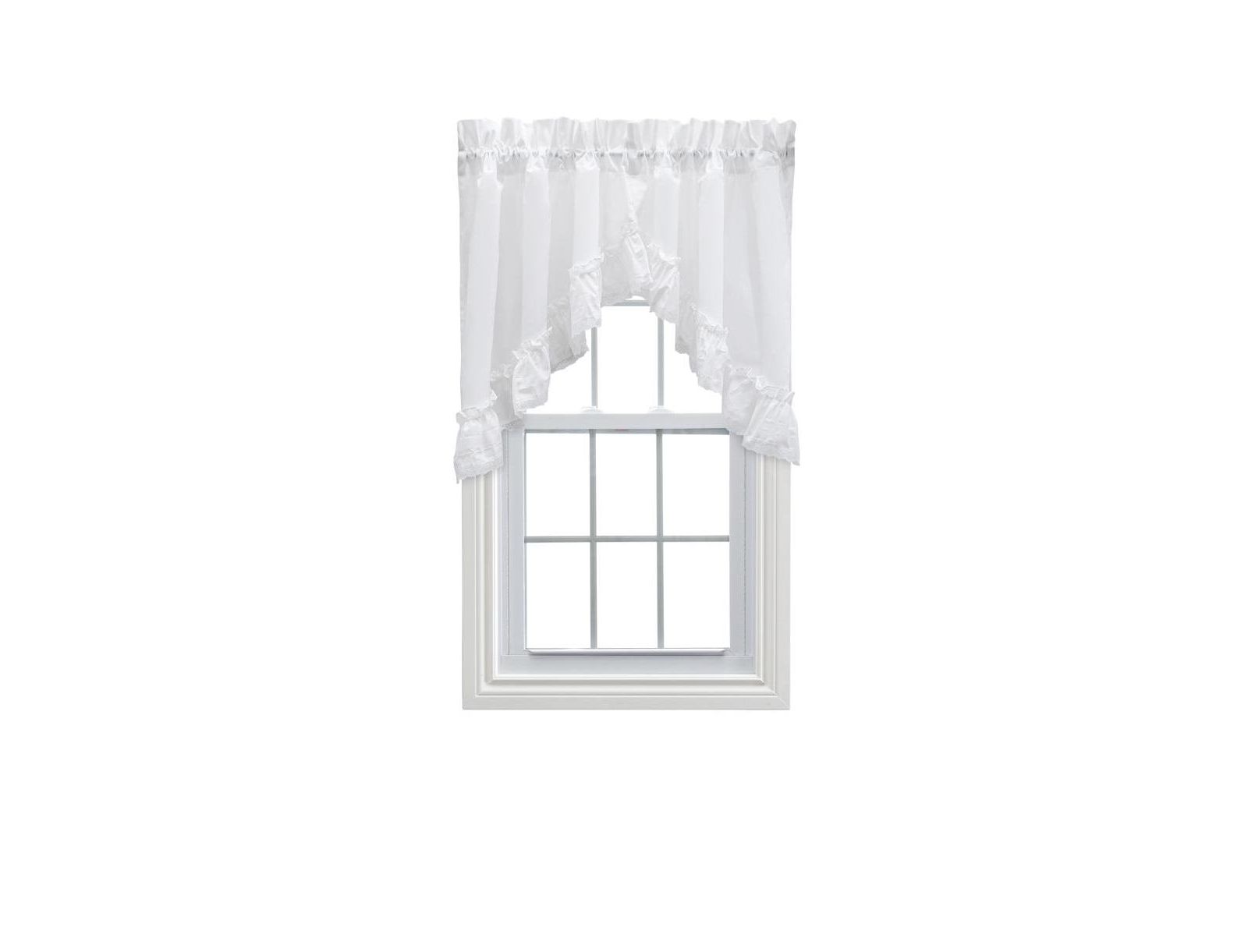 Ellis Curtain Madelyn штора с рюшами, викторианский стиль, 82" x 38", белая