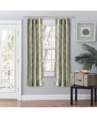 Парные шторы Ellis Curtain Lexington с узором листьев и завязками