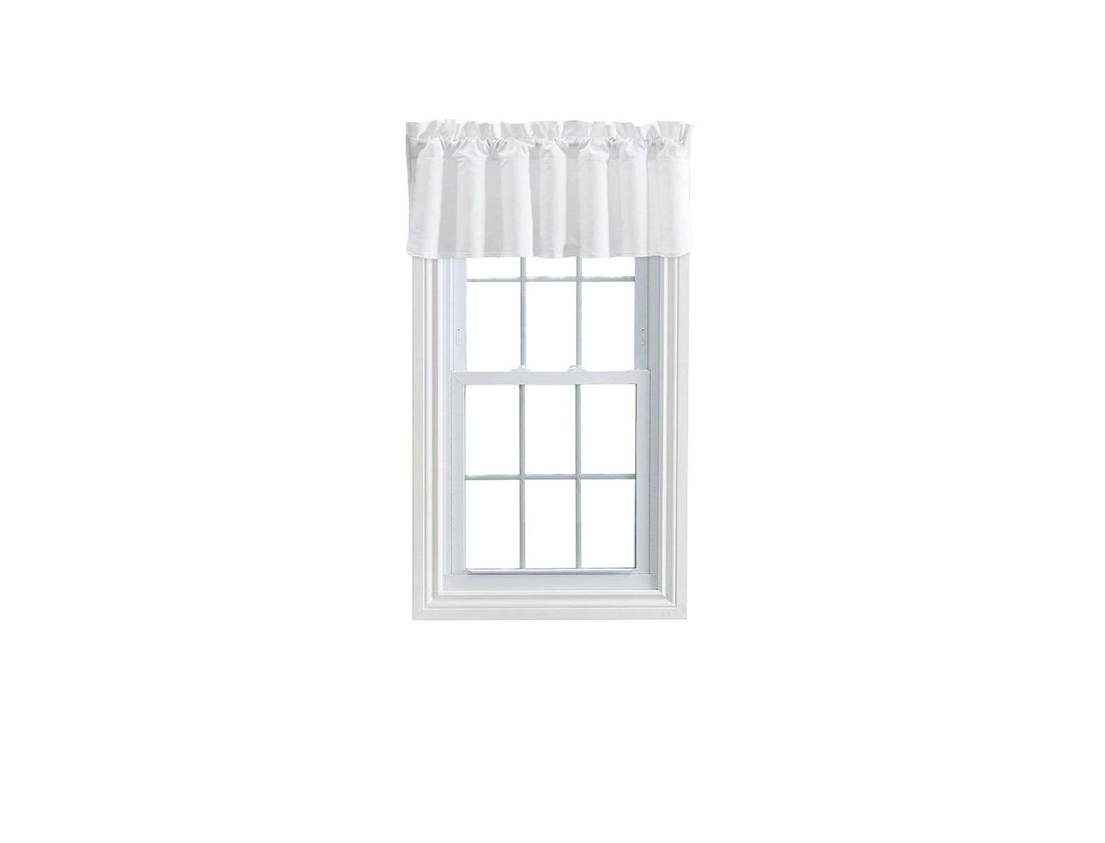 Ellis Stacey 3" Rod Pocket High Quality Fabric Solid Color Window Lined Filler Valance 42"x13" White