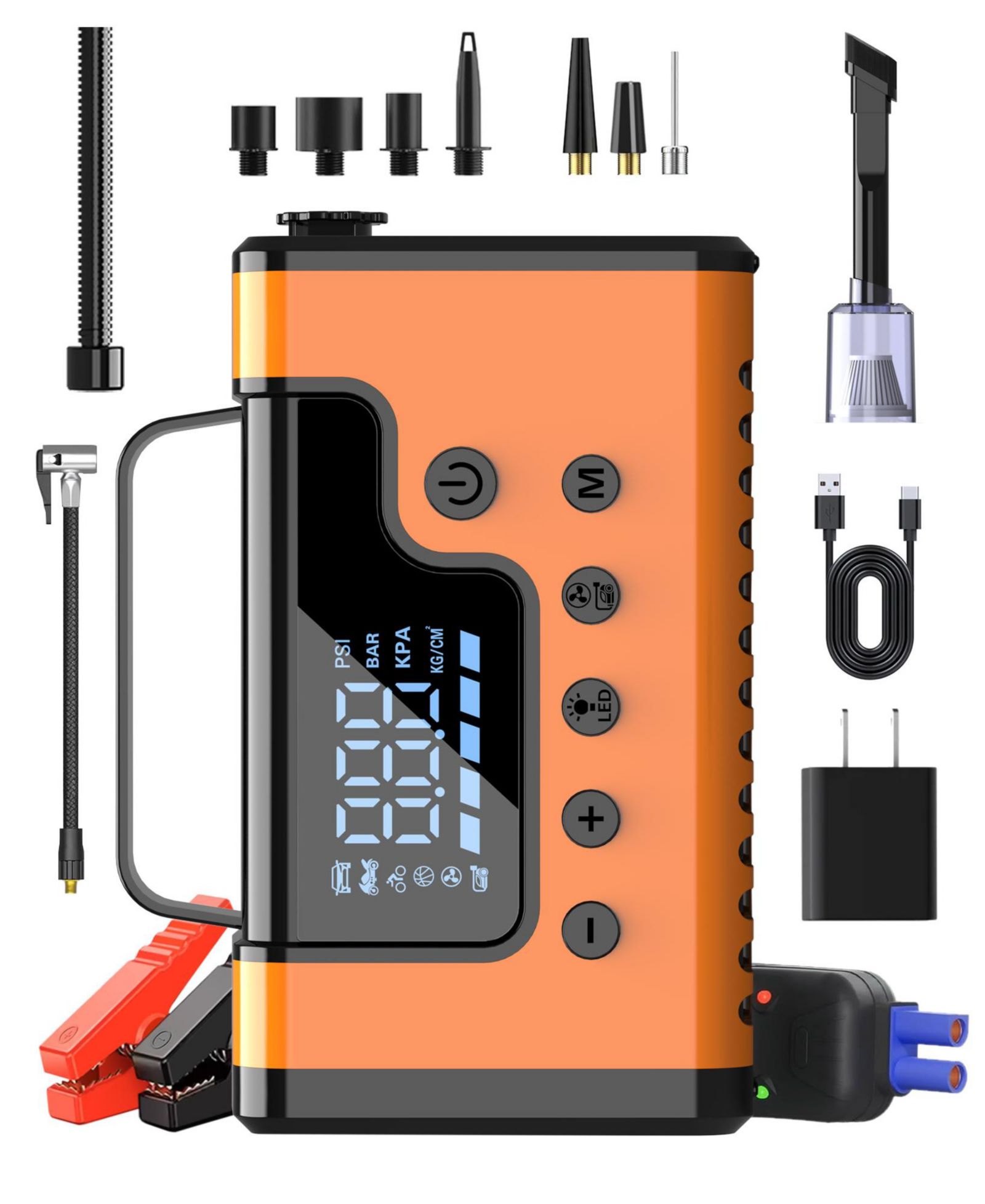 Alpha Digital A28 3000A Jump Starter with 150PSI Air Compressor for 8.0L Gas/6.0L Diesel