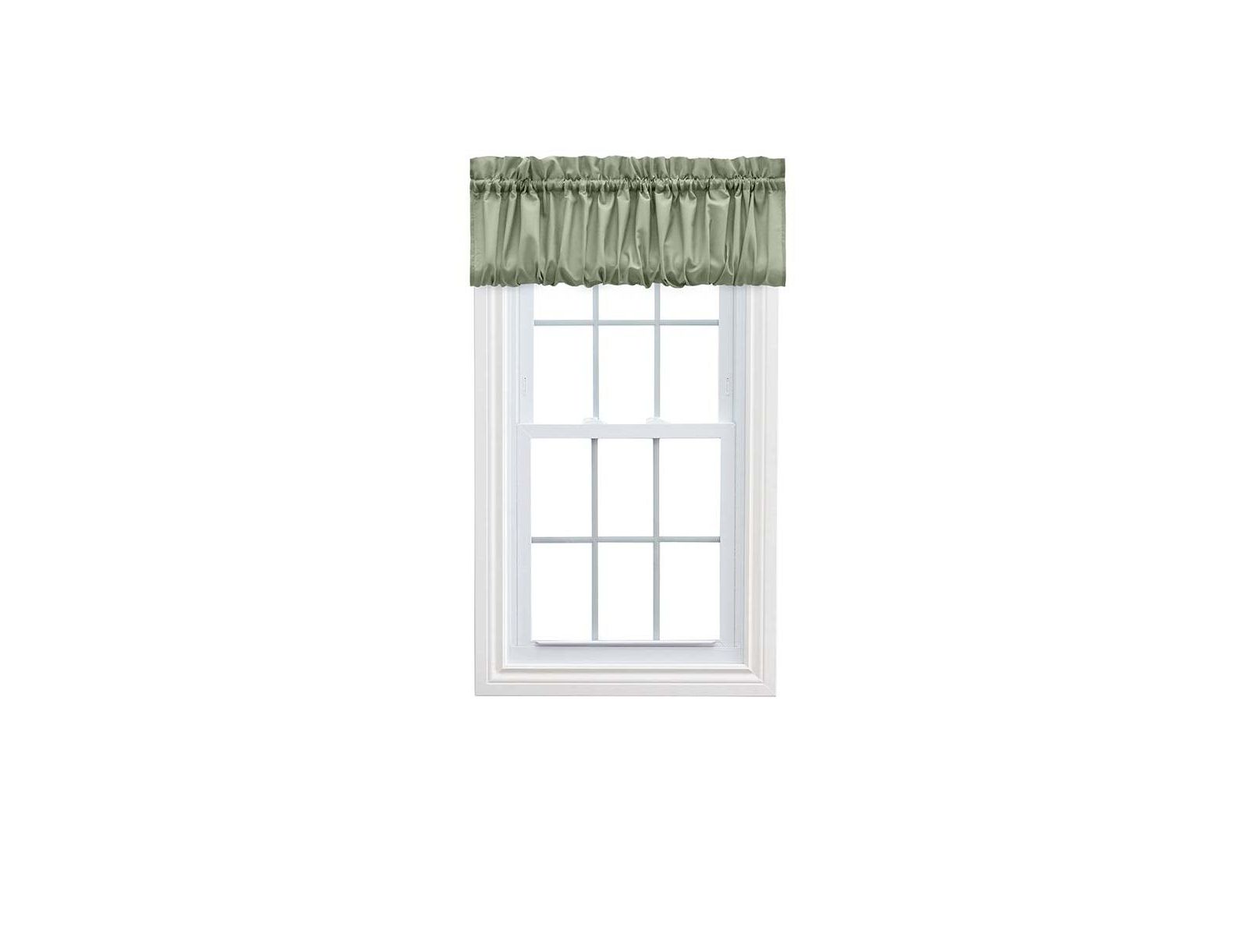 Ellis Stacey 1.5" Rod Pocket High Quality Fabric Solid Color Window Balloon Valance 60"x15" Sage