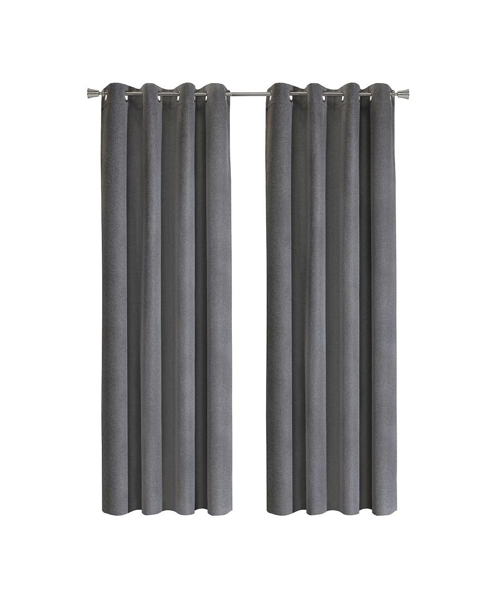 Thermaplus 100% Polyester Duo Reversible Tone Textured Blackout Grommet Curtain Panel 52" x 84"