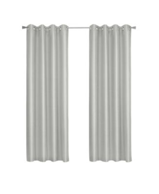 Thermaplus 100% Polyester Glacier Balance Temperature Solid Faux Silk Blackout Grommet Curtain Panel