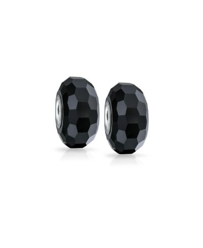 Bling Jewelry Translucent Faceted Deep Purple Glass Charm Bead .925 Sterling Silver Set-2