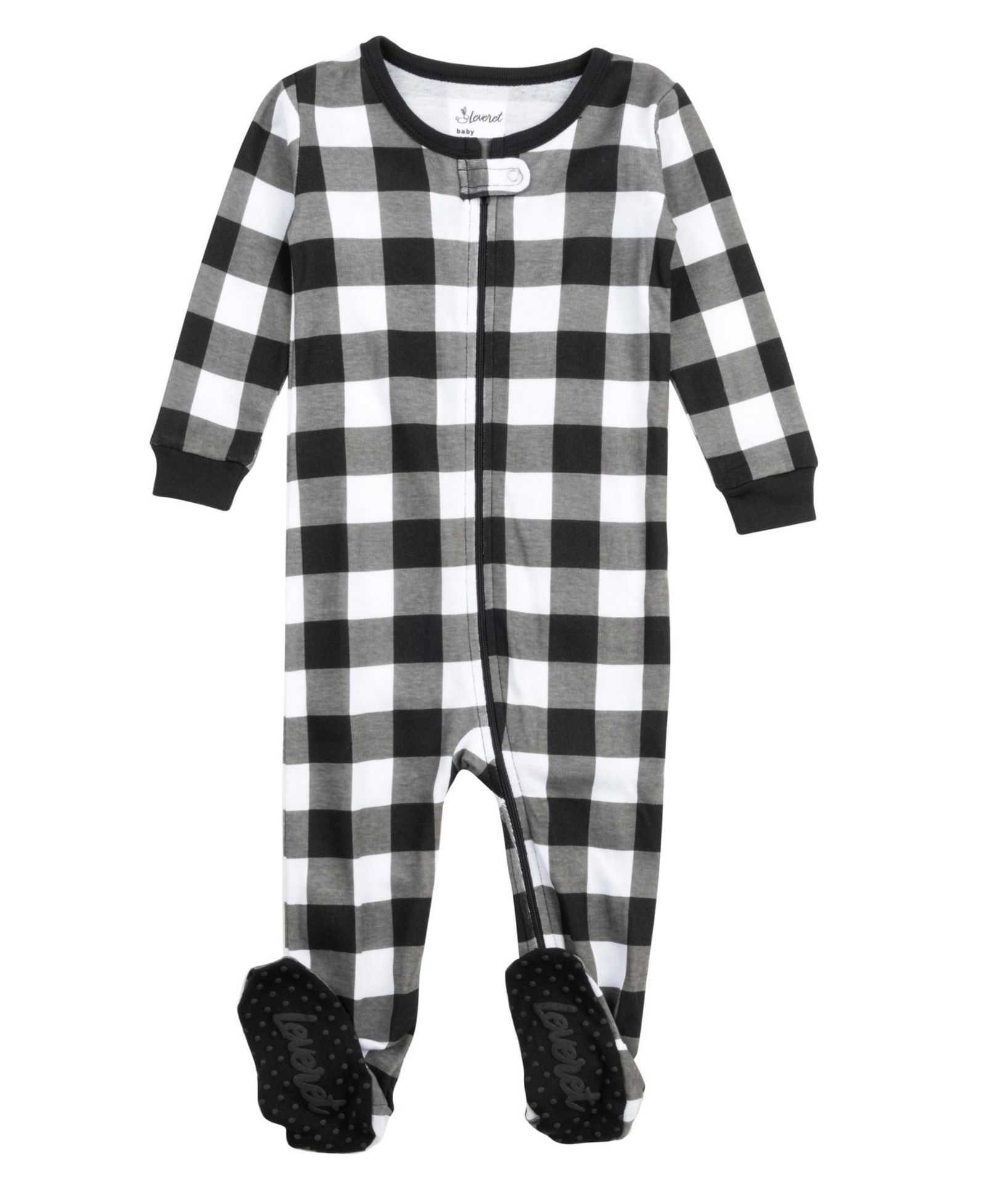 Leveret Toddler Footed Cotton Plaid Holiday Pajamas