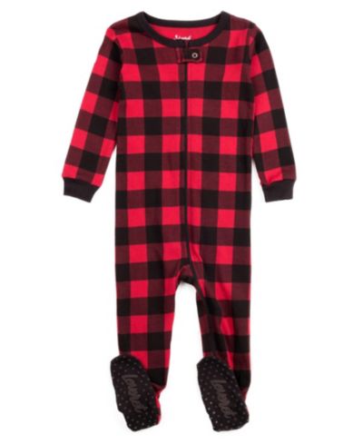 Leveret Toddler Footed Cotton Plaid Holiday Pajamas