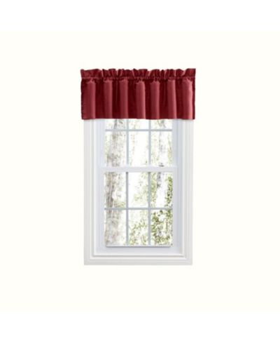 Ellis Curtain Stacey 3" Rod Pocket High Quality Fabric Solid Color Window Lined Filler Valance 42"x13" Merlot