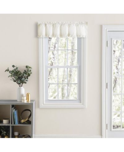 Home Classic Narrow Ruffle Rod Pocket Valance Natural by Ellis Curtain