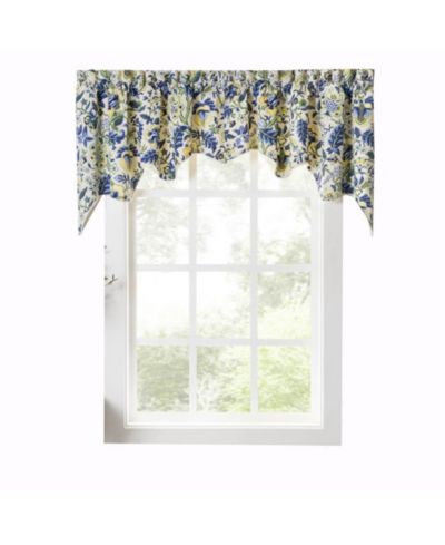 Ellis Curtain Regency Swag Shaped 3" Rod Pocket Valances for Windows 100" x 30" Blue