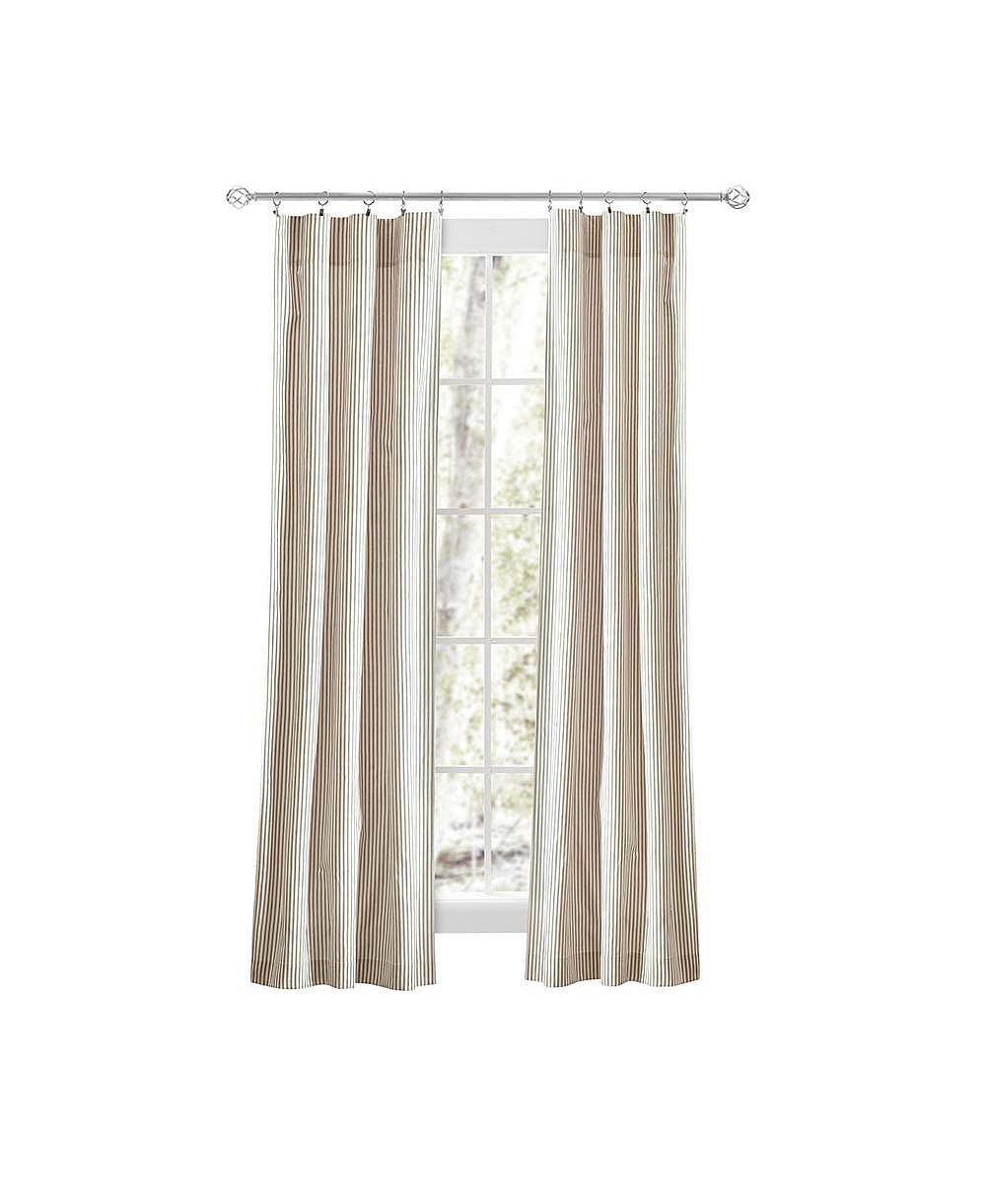 Парные шторы Ellis Curtain Plaza Classic Ticking Stripe, с подхватами, 56" x 63"