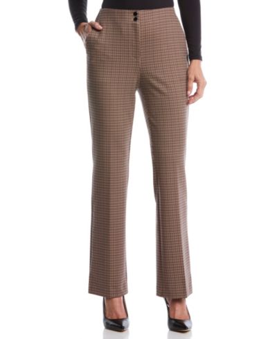 Rafaella брюки Petite Plaid Print Ponte Bootcut