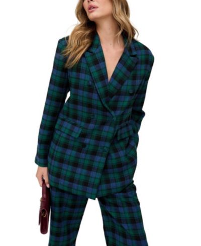 Lily and Lionel London Women's Zena Double Breasted Prince Of Wales Check Print Jacket