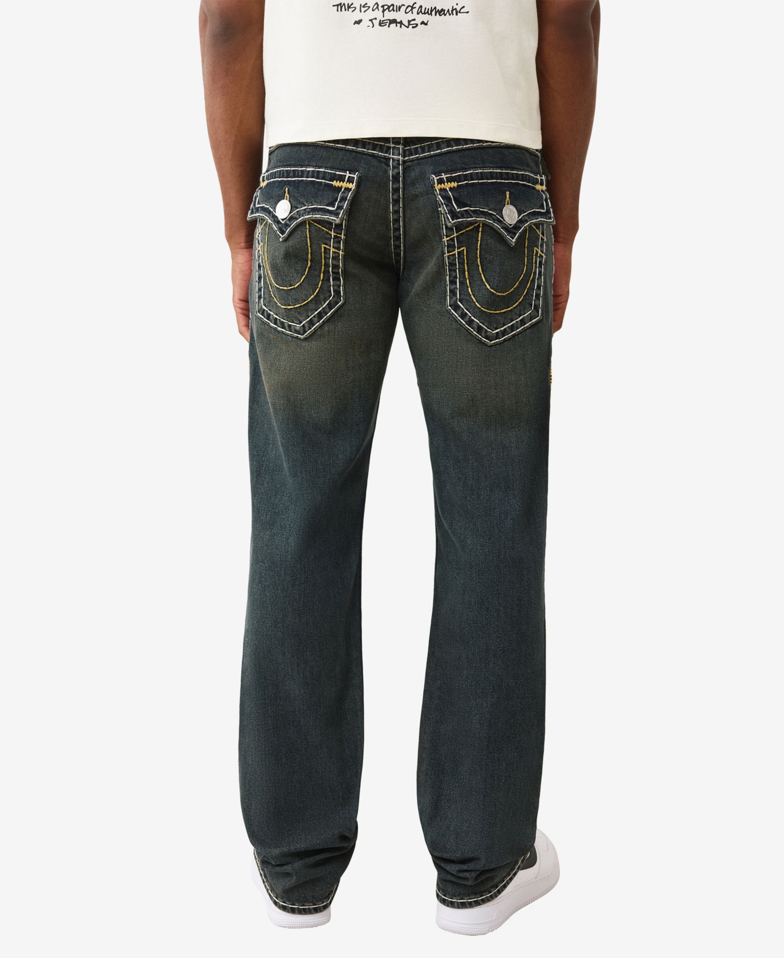 True Religion Men's Ricky Super T-stitching Jeans