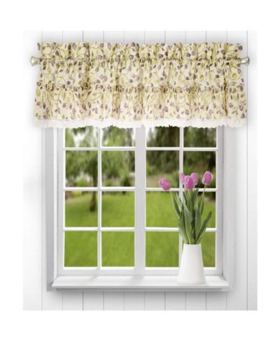 Ellis Curtain Классическая занавеска Clarice Ruffled Window Valance, 52 x12" Violet