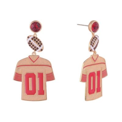 Серьги Hallmark Enamel Jersey Football