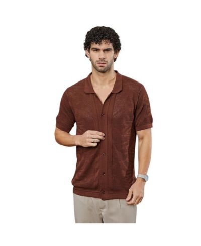 Мужская рубашка поло Campus Sutra Russet Brown Fluid-Knit
