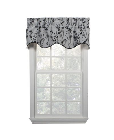 Ellis Curtain Meadow High Quality Room Darkening Solid Natural Color Lined Scallop Window Valance - 50 x15"