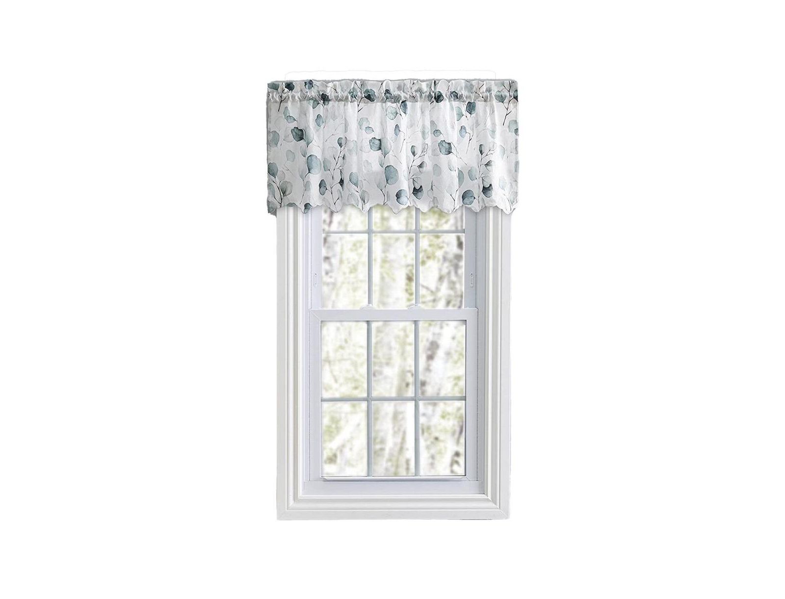 Ellis Curtain Eucalyptus Crushed Taffeta Rod Pocket Valance - 48x15"