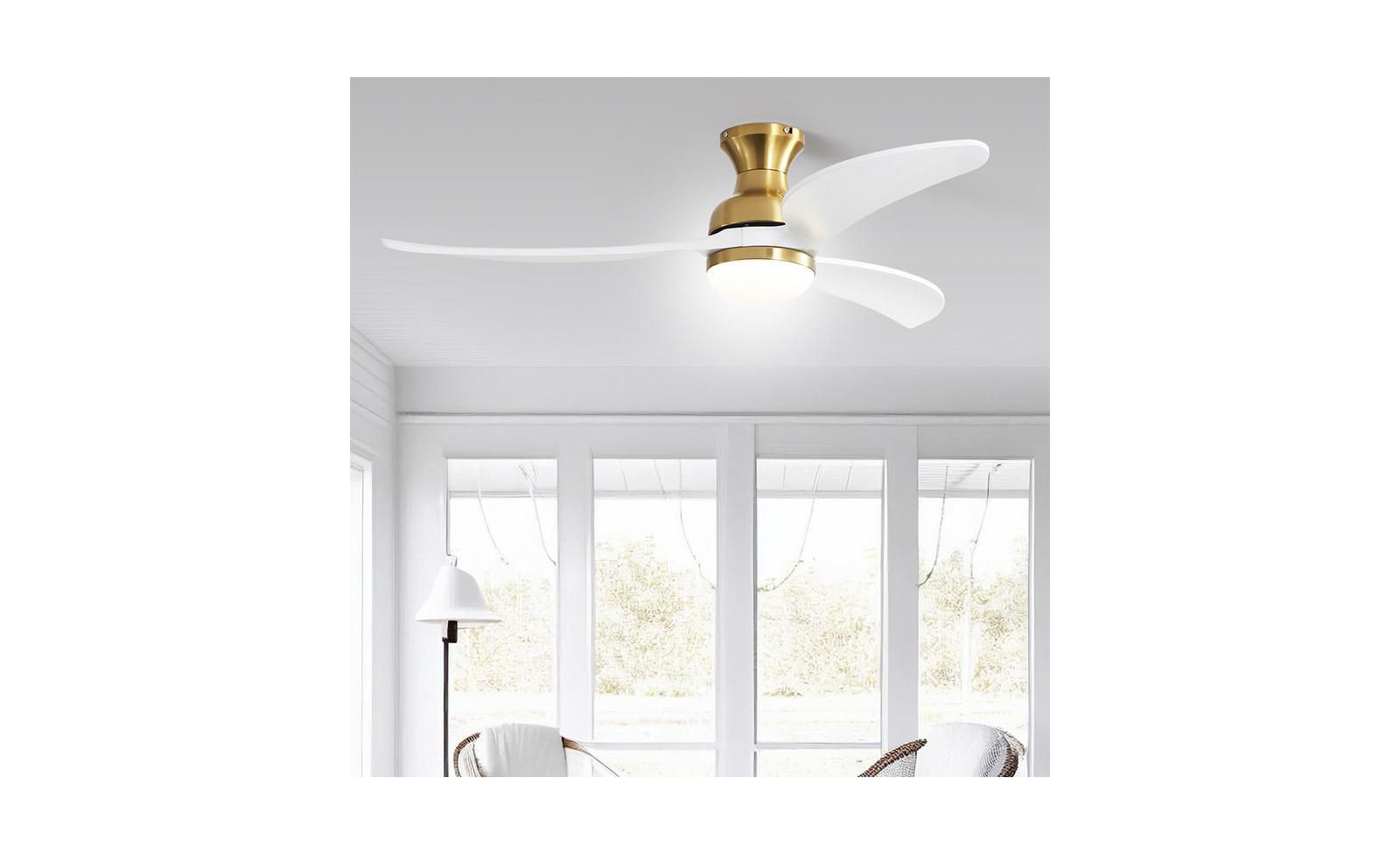 Sofucor потолокный вентилятор Modern Classic Golden 3-Blade с пультом управления и светом 52"entarmethylsulfanyl