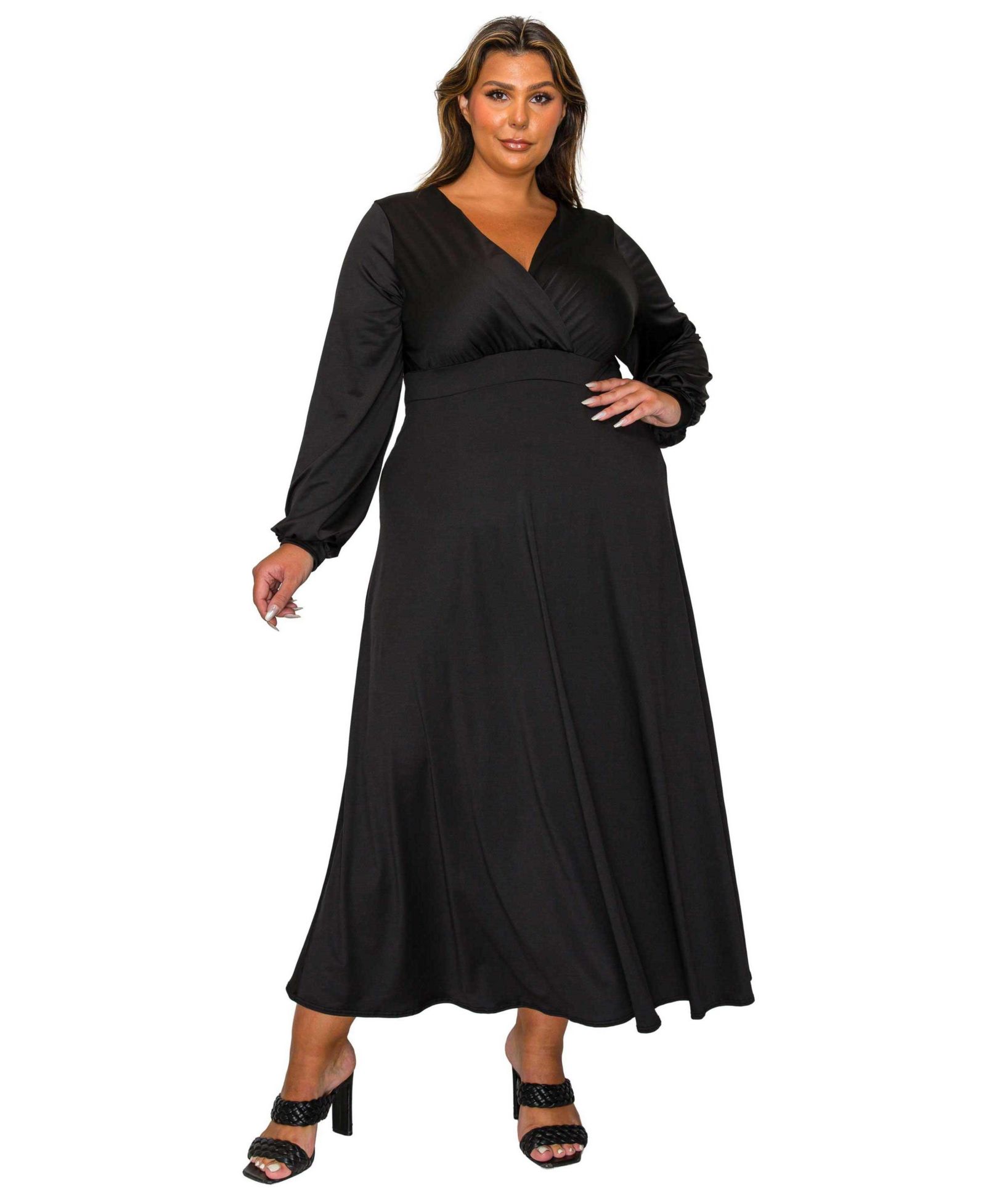 L I V D Plus Size Sophia Surplice Dress