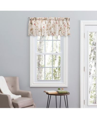 Ellis Curtain Sophia Floral Crushed Taffeta Rod Pocket Window Valance 48" x 15" Multi