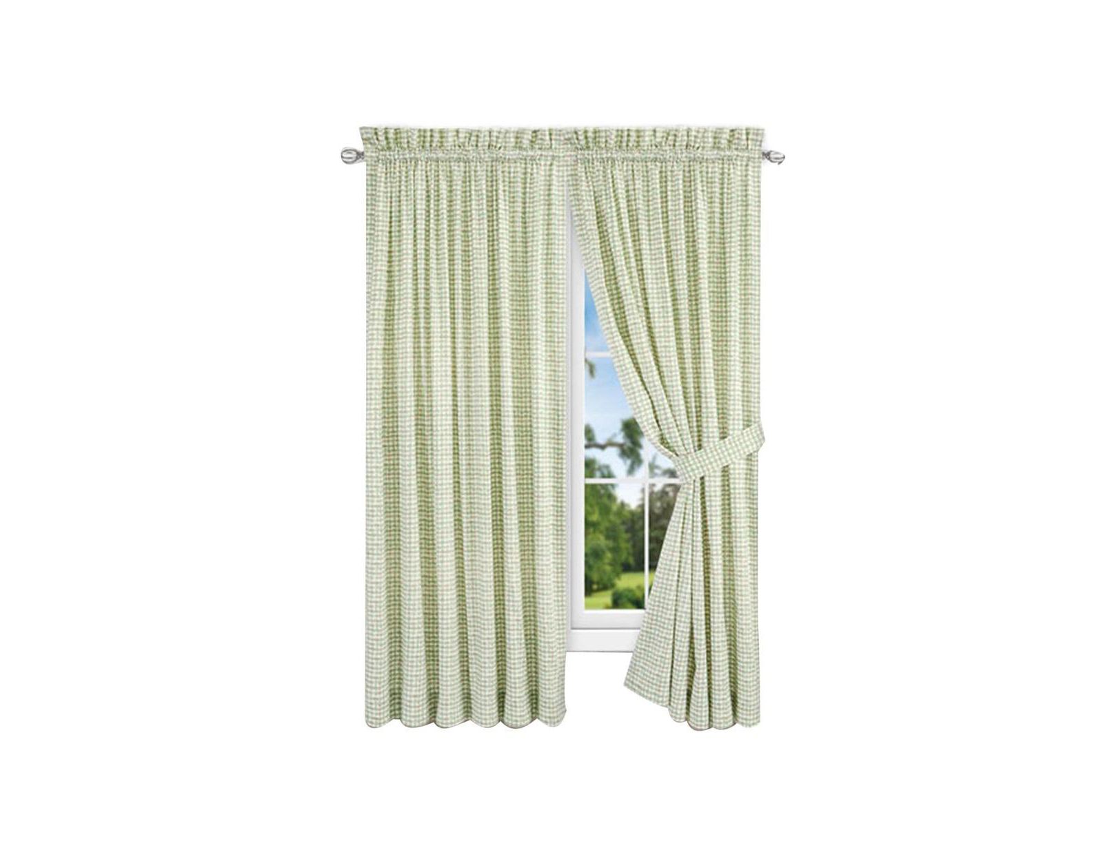 Ellis Curtain Davins 100 Percent High Quality 2-Piece Window Rod Pocket Panel Pairs With 2 Tie Backs - 90x63" - 90" x 63"